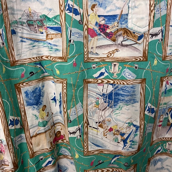 Reyn Spooner Men’s Hawaiian Shirt Large Short Sleeves Pullover Green - Picture 8 of 9